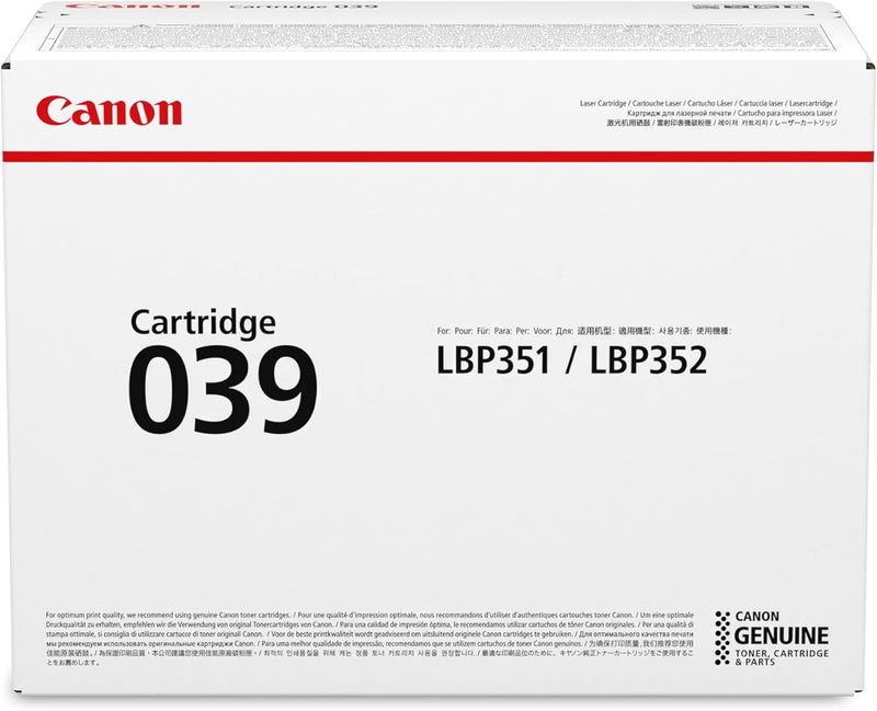 Canon 039 Toner Cartridge (0287C001) — genuine Canon original, factory sealed box