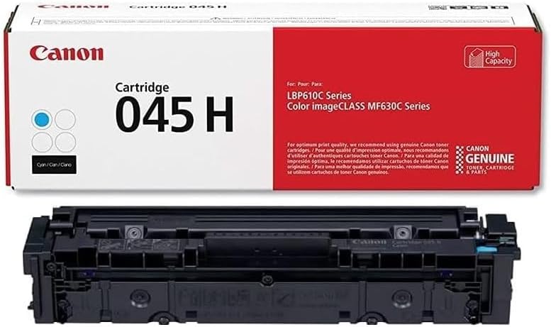 Canon 045H Cyan Toner Cartridge (1245C001) — genuine Canon original, factory sealed box