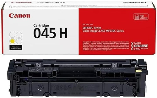 Canon 045H Yellow Toner Cartridge (1243C001) — genuine Canon original, factory sealed box