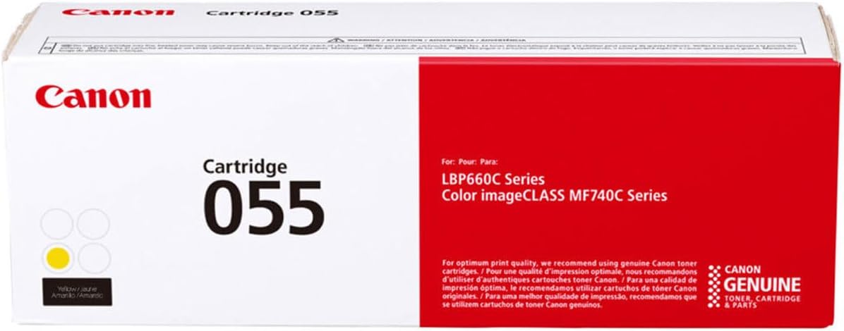 Canon 055 Yellow Toner Cartridge (3013C001) — genuine Canon original, factory sealed box