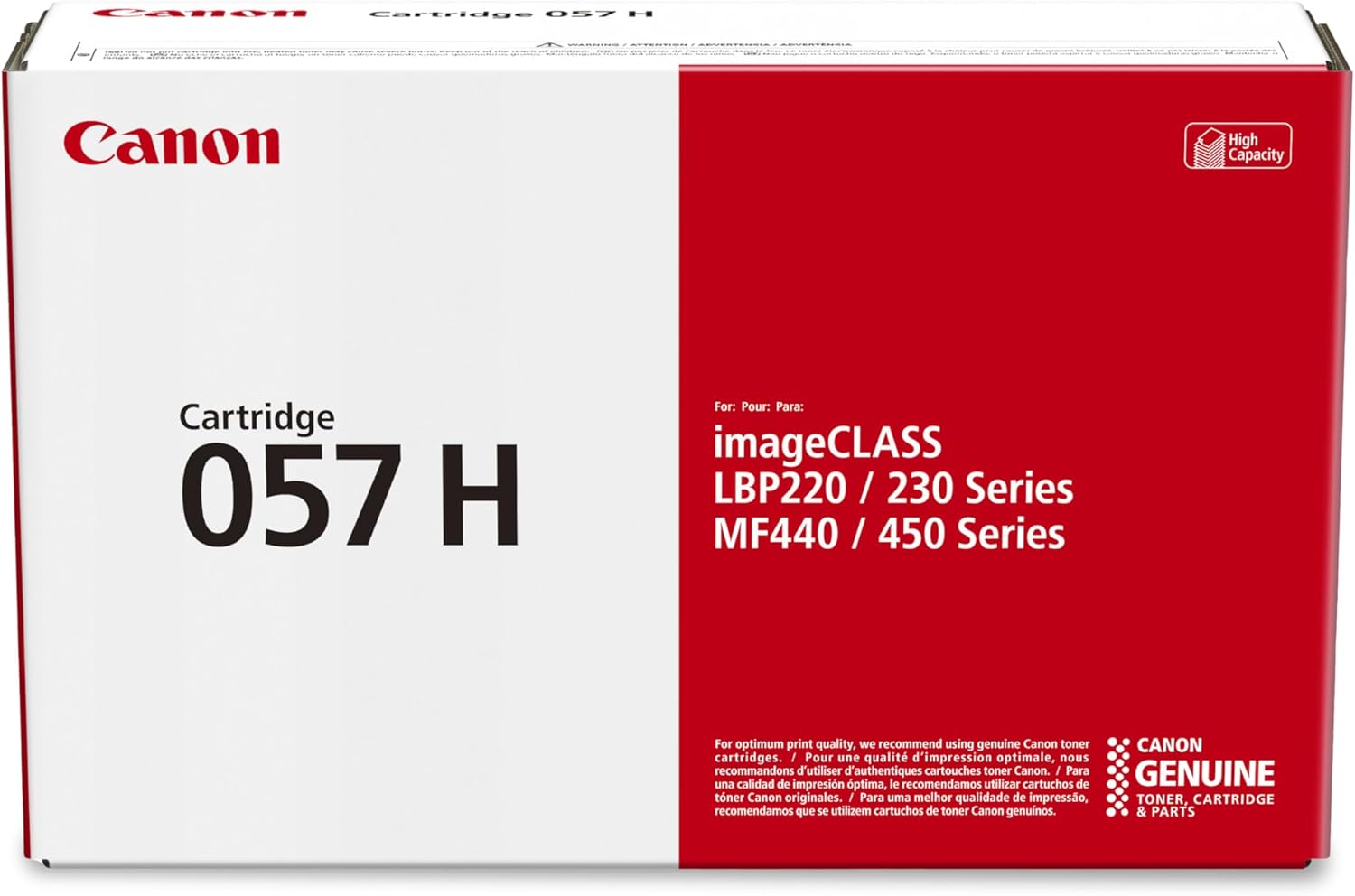 Canon 057H Toner Cartridge (3010C001) — genuine Canon original, factory sealed box