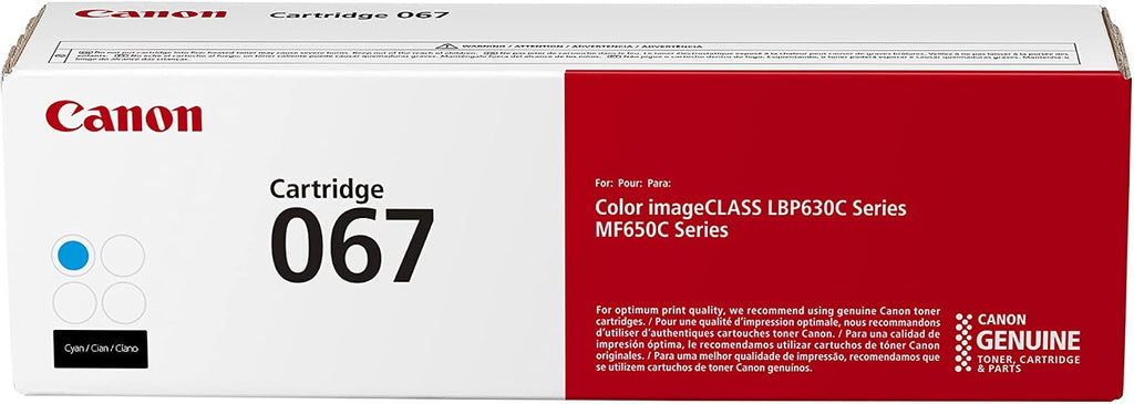 Canon 067 Cyan Toner Cartridge (5101C001) — genuine Canon original, factory sealed box