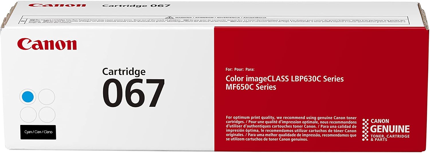 Canon 067 Cyan Toner Cartridge (5101C001) — genuine Canon original, factory sealed box