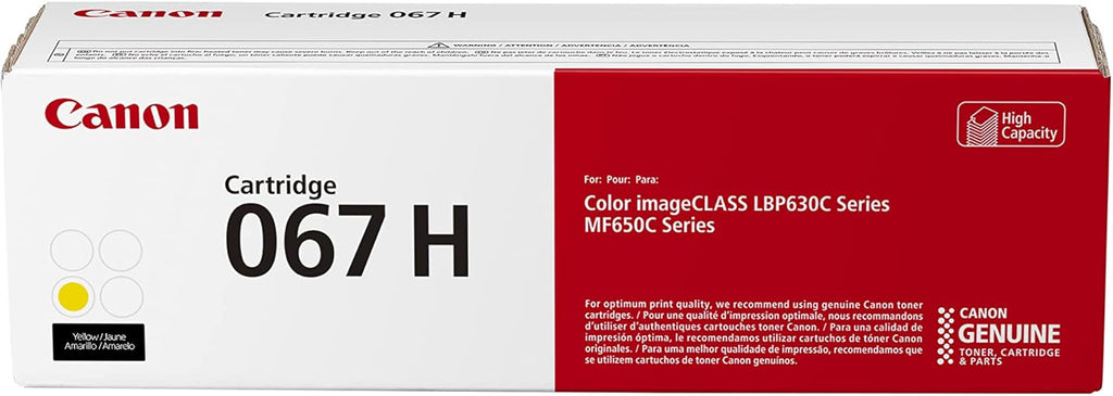 Canon 067H Yellow Toner Cartridge (5103C001) — genuine Canon original, factory sealed box