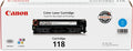Canon 118 Cyan Toner Cartridge (2661B001) — genuine Canon original, factory sealed box