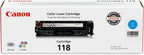 Canon 118 Cyan Toner Cartridge (2661B001) — genuine Canon original, factory sealed box
