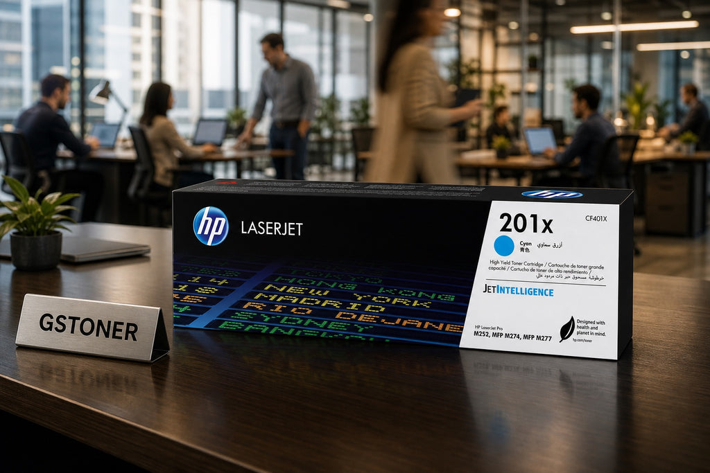 HP 201X Cyan Toner Cartridge — GS TONER studio photo