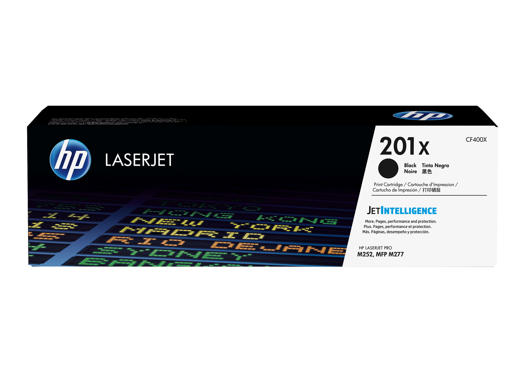 HP 201X Toner Cartridge (CF400X) — genuine HP original, factory sealed box
