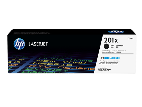 HP 201X Toner Cartridge (CF400X) — genuine HP original, factory sealed box