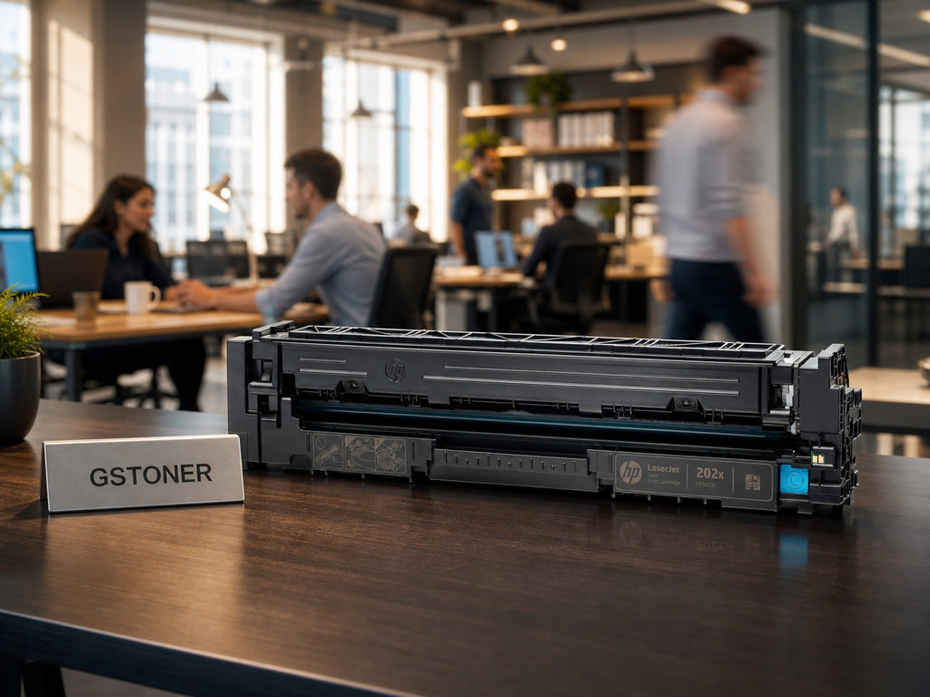 HP 202X Cyan Toner Cartridge — GS TONER studio photo