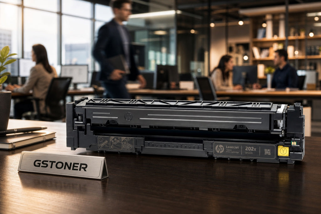 HP 202X Yellow Toner Cartridge — GS TONER studio photo