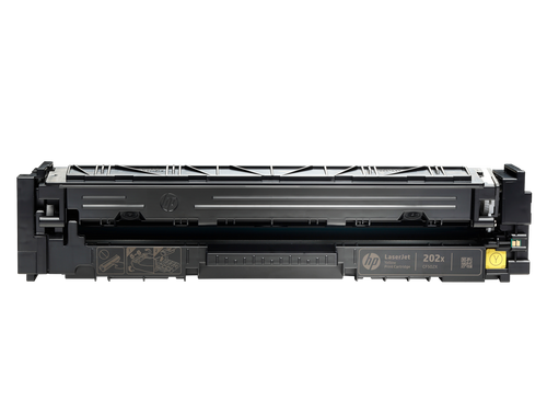 HP 202X Yellow Toner Cartridge (CF502X) — genuine HP original, factory sealed box