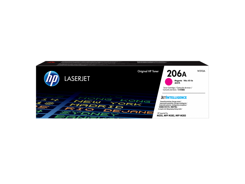 HP 206A Magenta Toner Cartridge (W2113A) — genuine HP original, factory sealed box