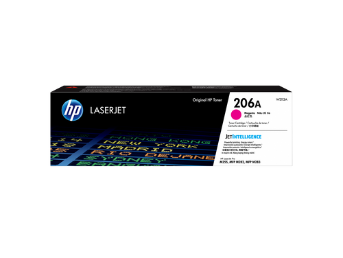 HP 206A Magenta Toner Cartridge (W2113A) — genuine HP original, factory sealed box