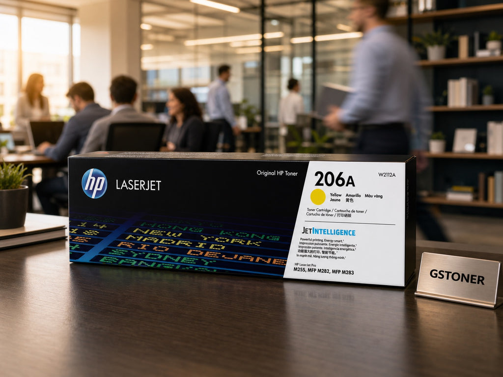 HP 206A Yellow Toner Cartridge — GS TONER studio photo