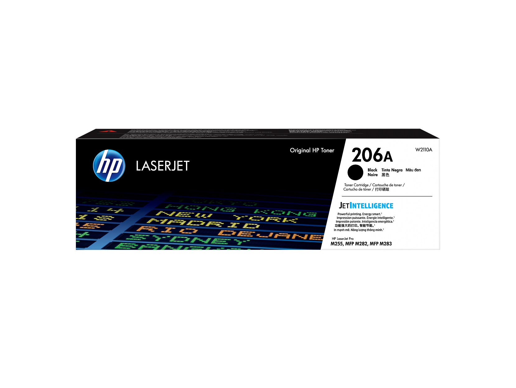 HP 206A Toner Cartridge (W2110A) — genuine HP original, factory sealed box