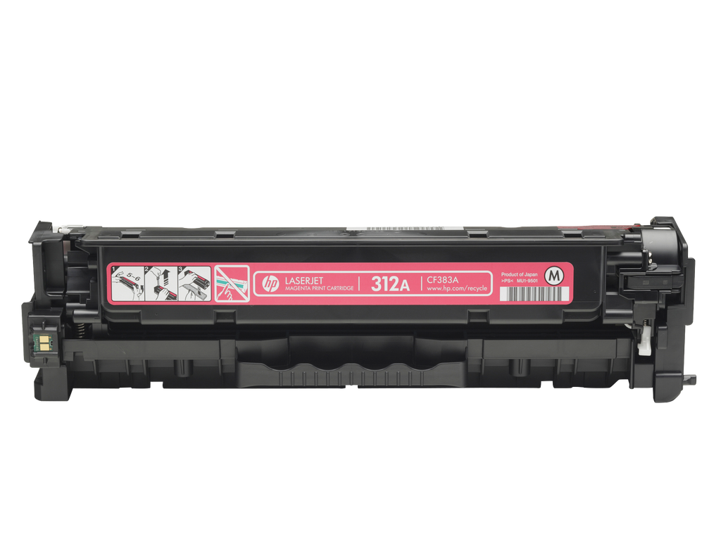 HP 312A Magenta Toner Cartridge (CF383A) — genuine HP original, factory sealed box