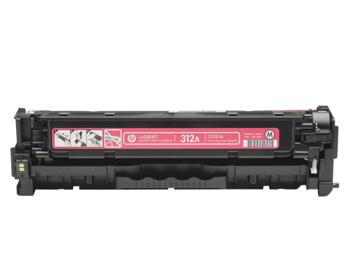 HP 312A Magenta Toner Cartridge (CF383A) — genuine HP original, factory sealed box
