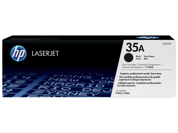 HP 35A Toner Cartridge (CB435A) — genuine HP original, factory sealed box