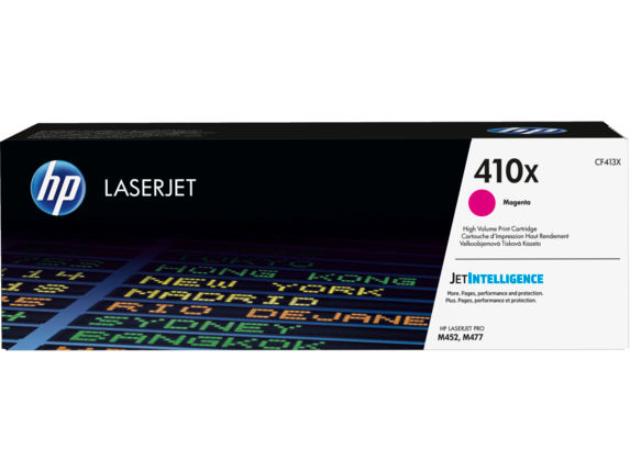 HP 410X Magenta Toner Cartridge (CF413X) — genuine HP original, factory sealed box