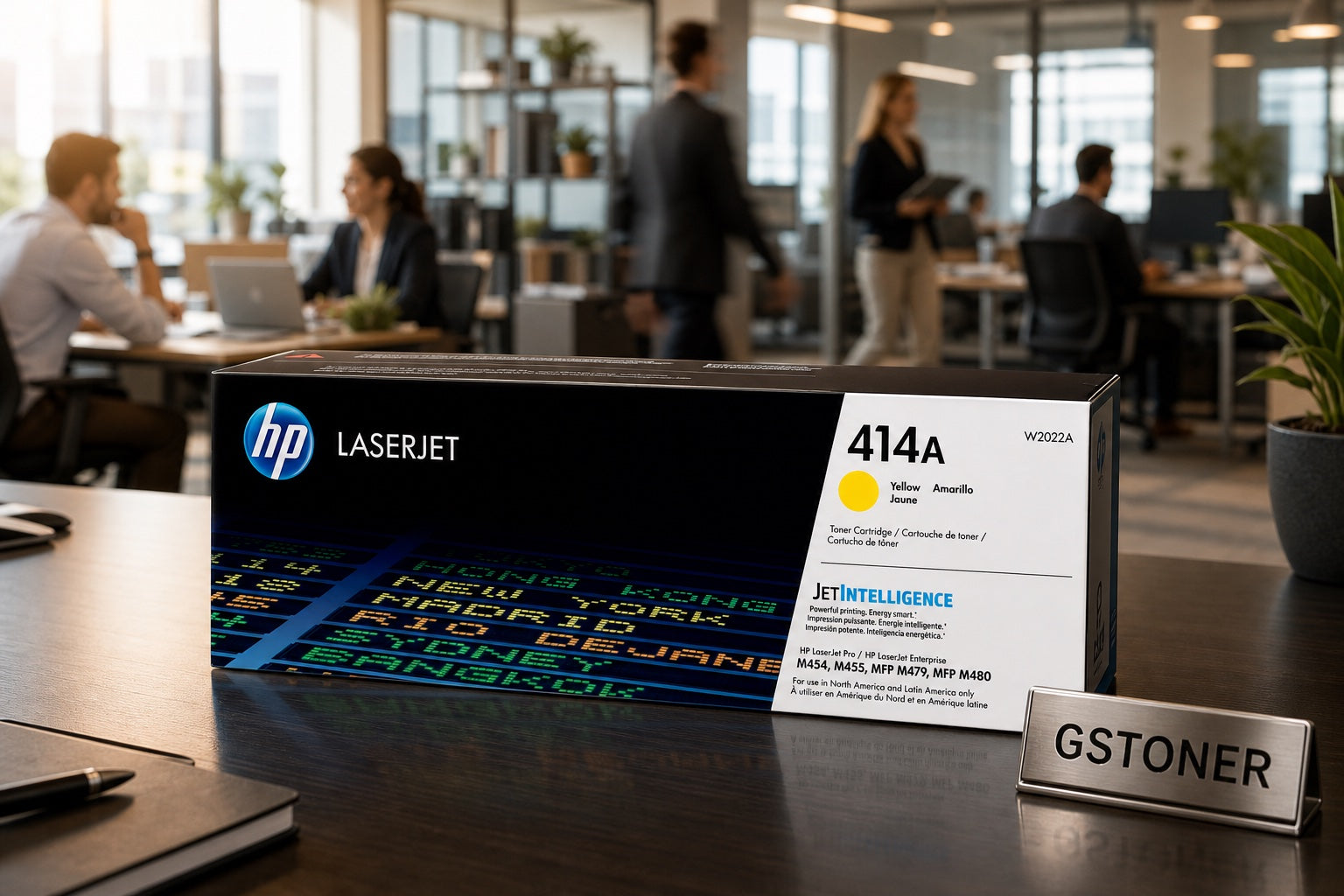HP 414A Yellow Toner Cartridge — GS TONER studio photo