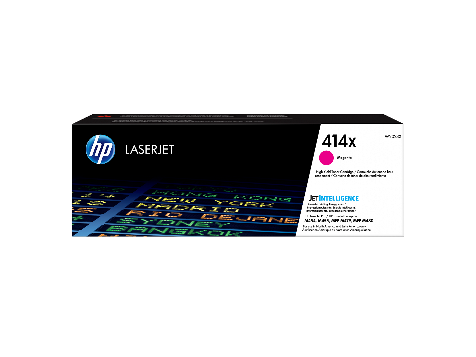 HP 414X Magenta Toner Cartridge (W2023X) — genuine HP original, factory sealed box