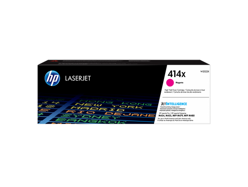 HP 414X Magenta Toner Cartridge (W2023X) — genuine HP original, factory sealed box
