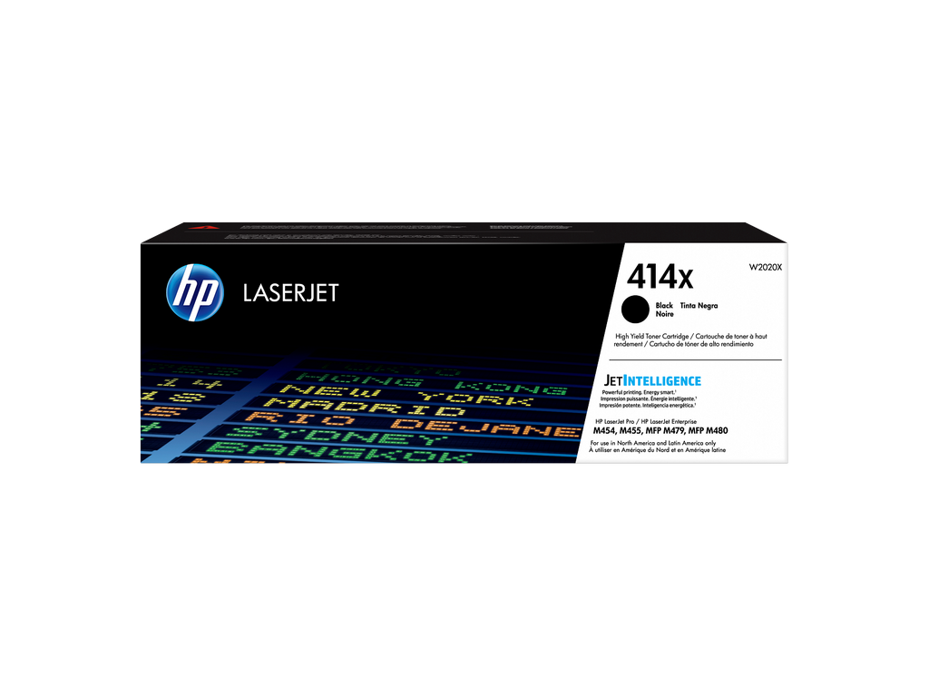 HP 414X Toner Cartridge (W2020X) — genuine HP original, factory sealed box