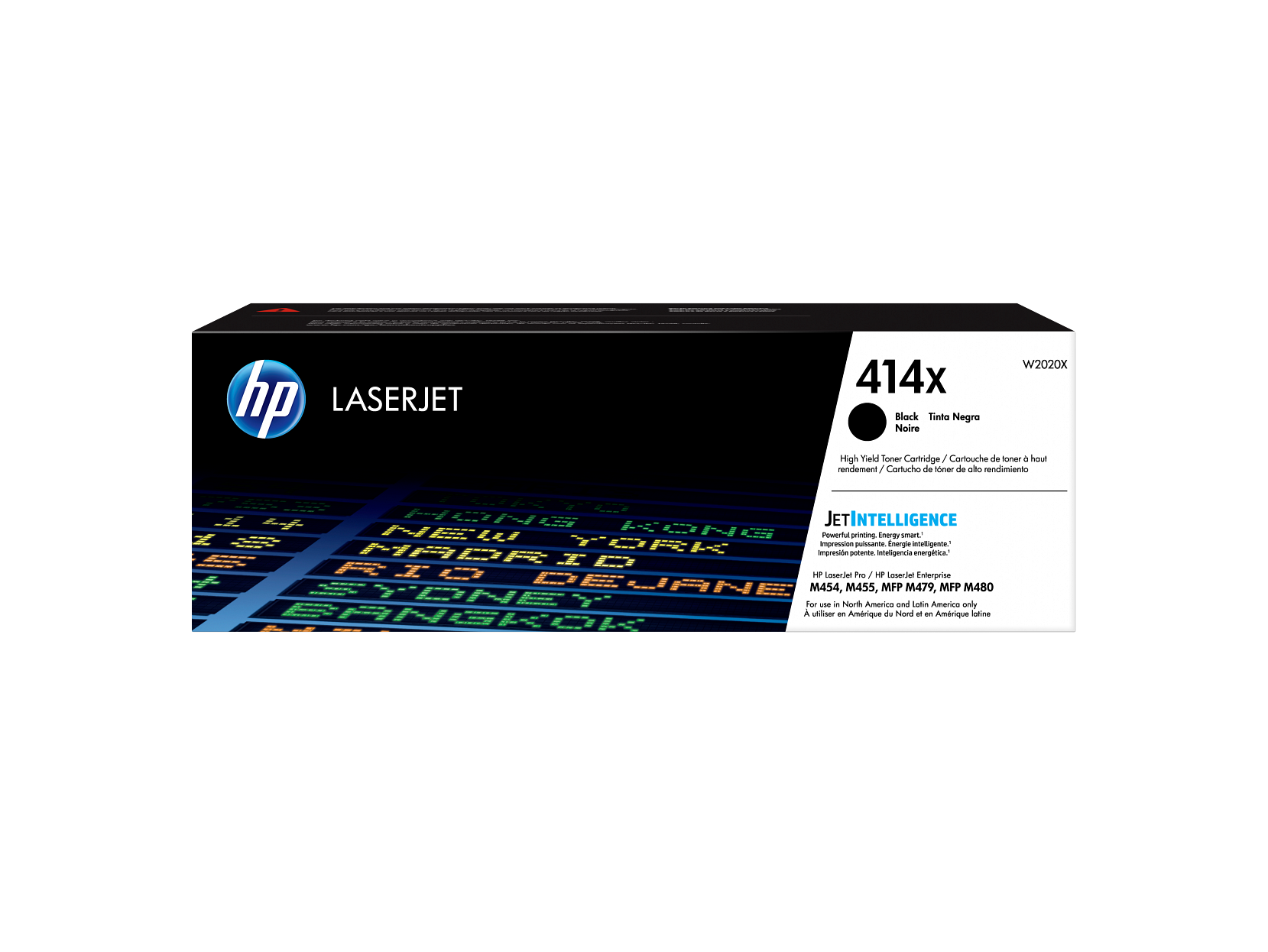 HP 414X Toner Cartridge (W2020X) — genuine HP original, factory sealed box