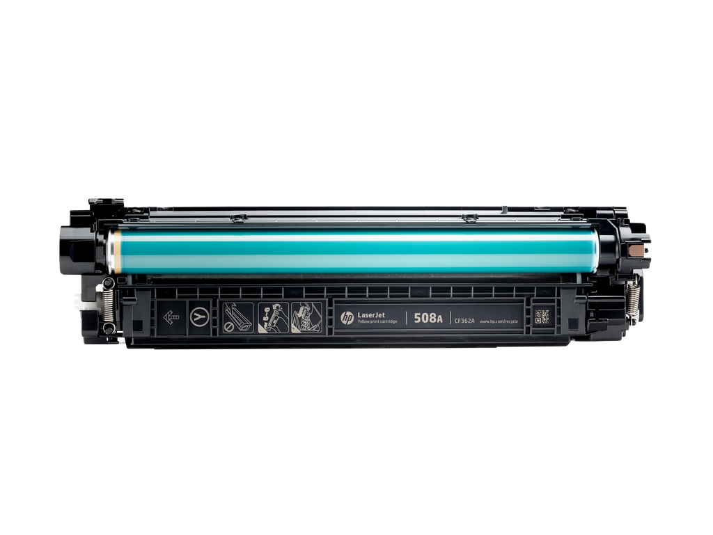 HP 508A Yellow Toner Cartridge (CF362A) — genuine HP original, factory sealed box
