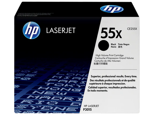 HP 55X Toner Cartridge (CE255X) — genuine HP original, factory sealed box