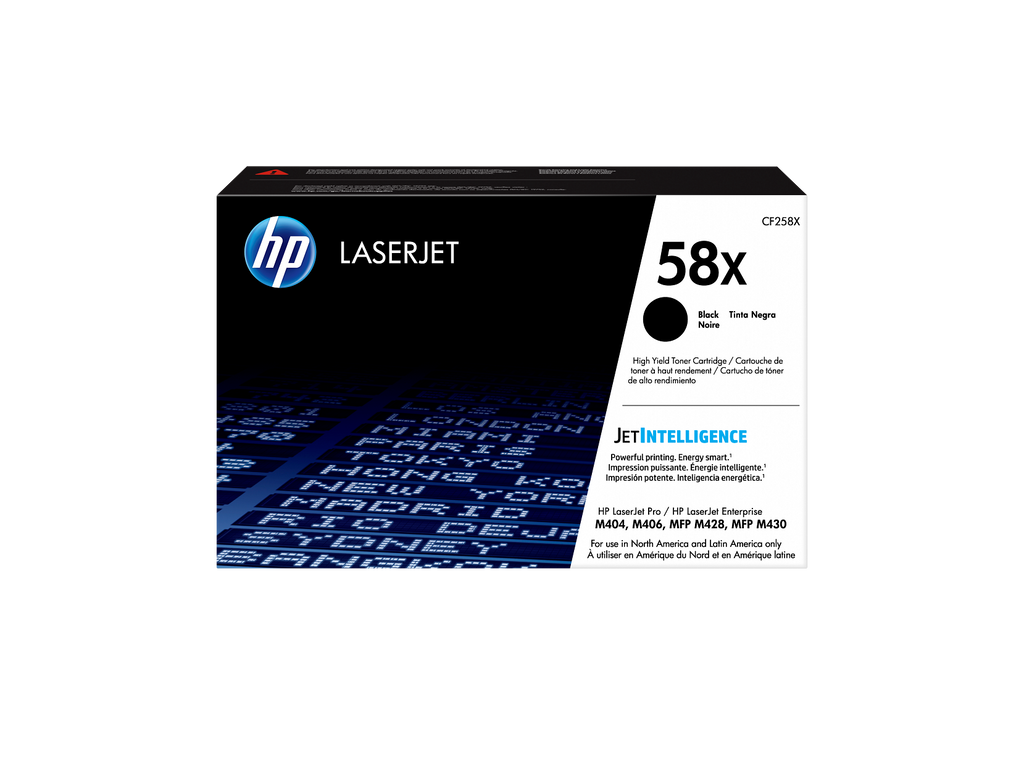 HP 58X Toner Cartridge (CF258X) — genuine HP original, factory sealed box