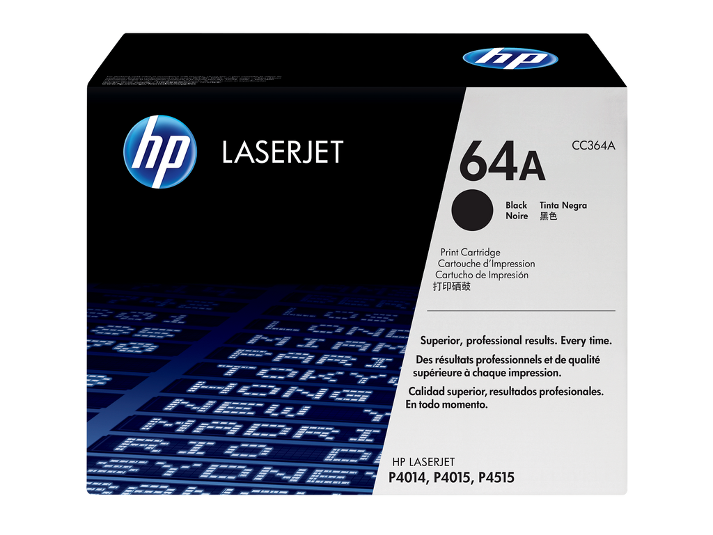 HP 64A Toner Cartridge (CC364A) — genuine HP original, factory sealed box