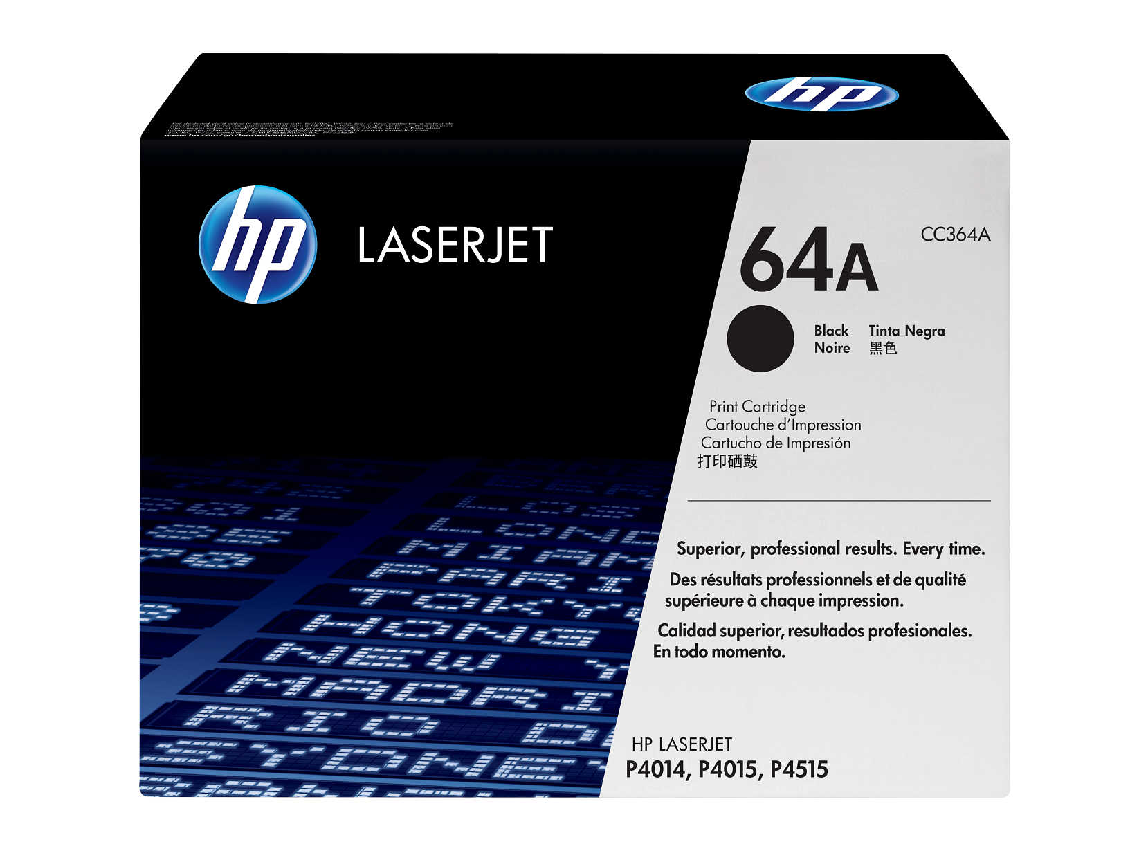 HP 64A Toner Cartridge (CC364A) — genuine HP original, factory sealed box