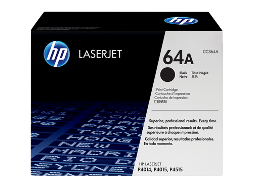 HP 64A Toner Cartridge (CC364A) — genuine HP original, factory sealed box