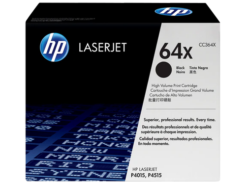HP 64X Toner Cartridge (CC364X) — genuine HP original, factory sealed box