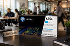 HP 655A Cyan Toner Cartridge — GS TONER studio photo