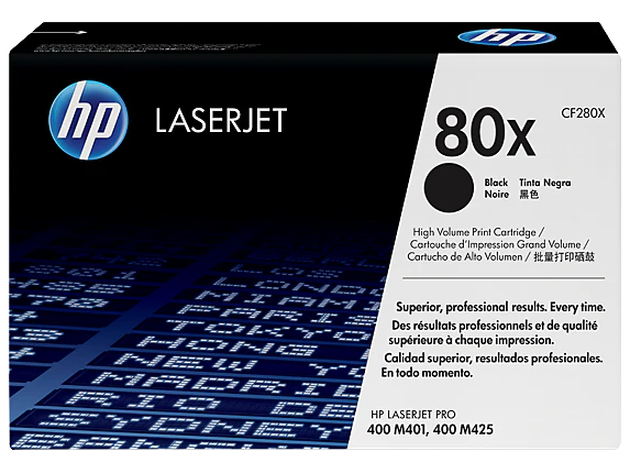 HP 80X Toner Cartridge (CF280X) — genuine HP original, factory sealed box