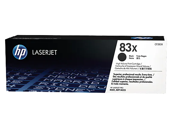HP 83X Toner Cartridge (CF283X) — genuine HP original, factory sealed box