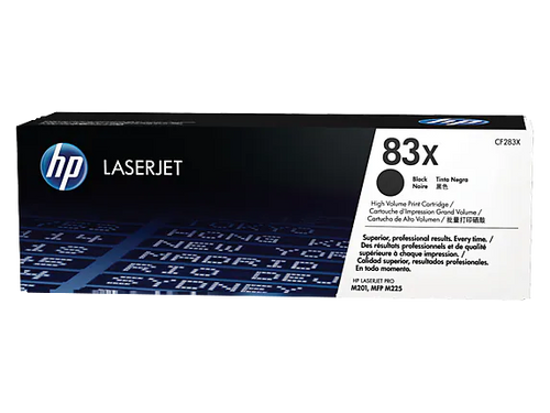 HP 83X Toner Cartridge (CF283X) — genuine HP original, factory sealed box