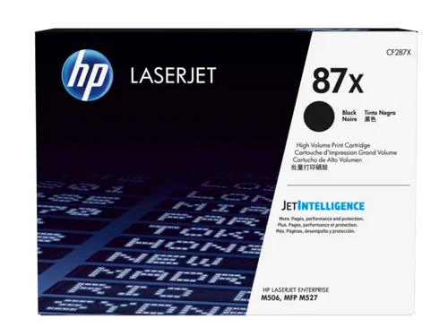 HP 87X Toner Cartridge (CF287X) — genuine HP original, factory sealed box