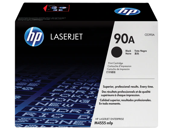 HP 90A Toner Cartridge (CE390A) — genuine HP original, factory sealed box