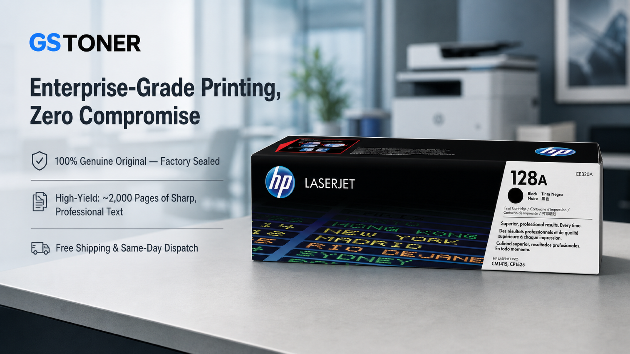 HP 128A Toner Cartridge — GS Toner