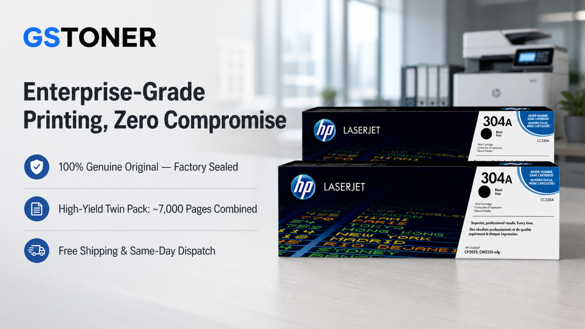HP 304A Toner Cartridge 2-Pack — GS Toner