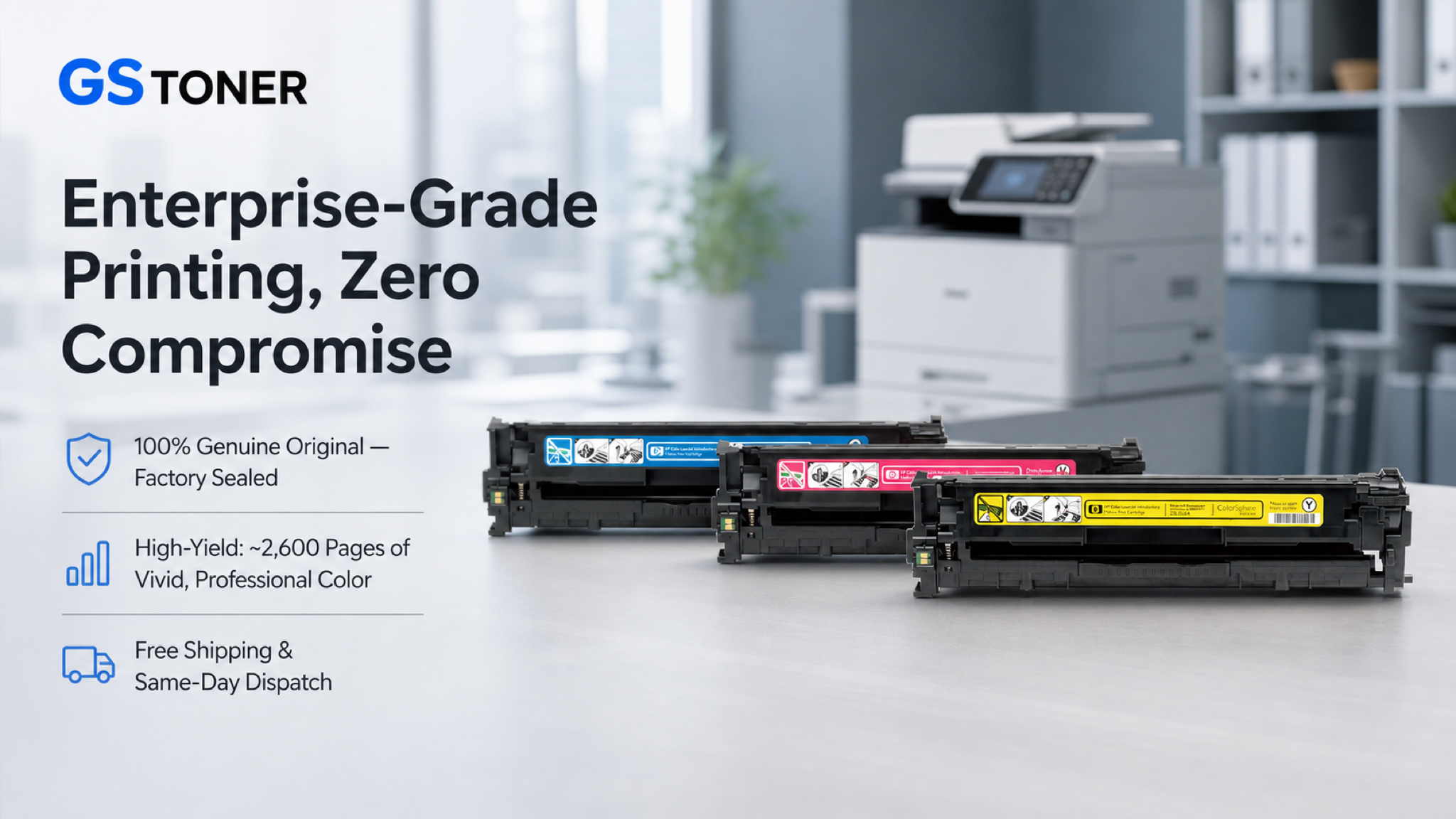 HP 305A Yellow Toner Cartridge — GS Toner