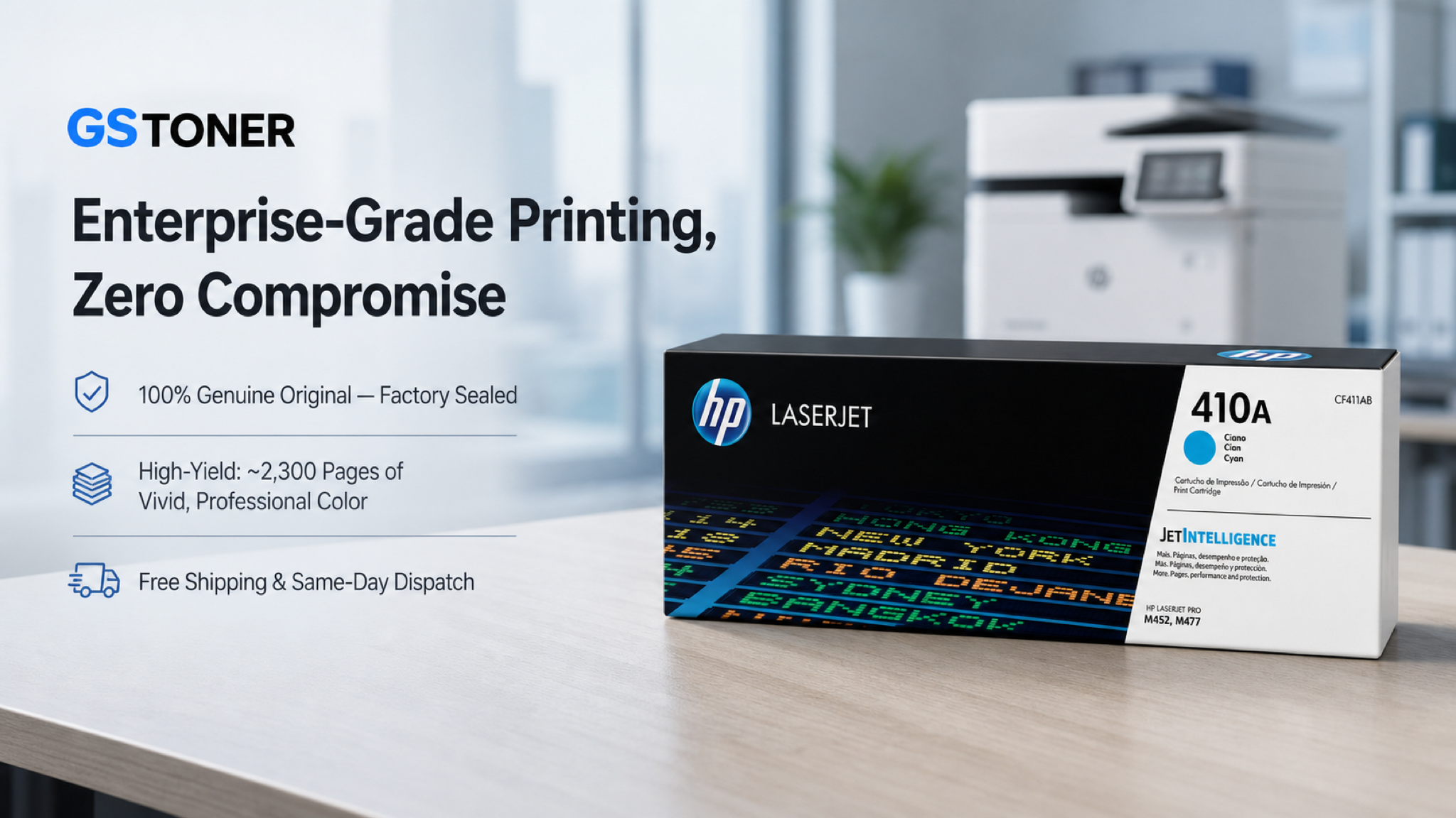 HP 410A Cyan Toner Cartridge — GS Toner