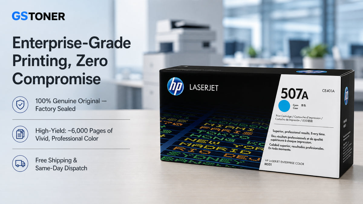 HP 507A Cyan Toner Cartridge — GS Toner