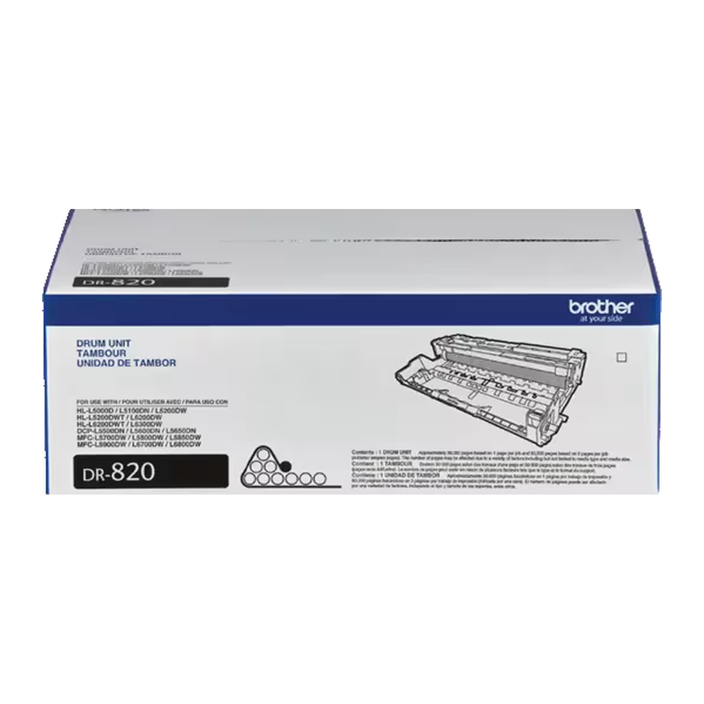 Brother DR820 Drum Unit (DR820) — genuine Brother original, factory sealed box