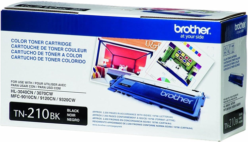 Brother TN210 Black Toner Cartridge (TN210BK) — genuine Brother original, factory sealed box