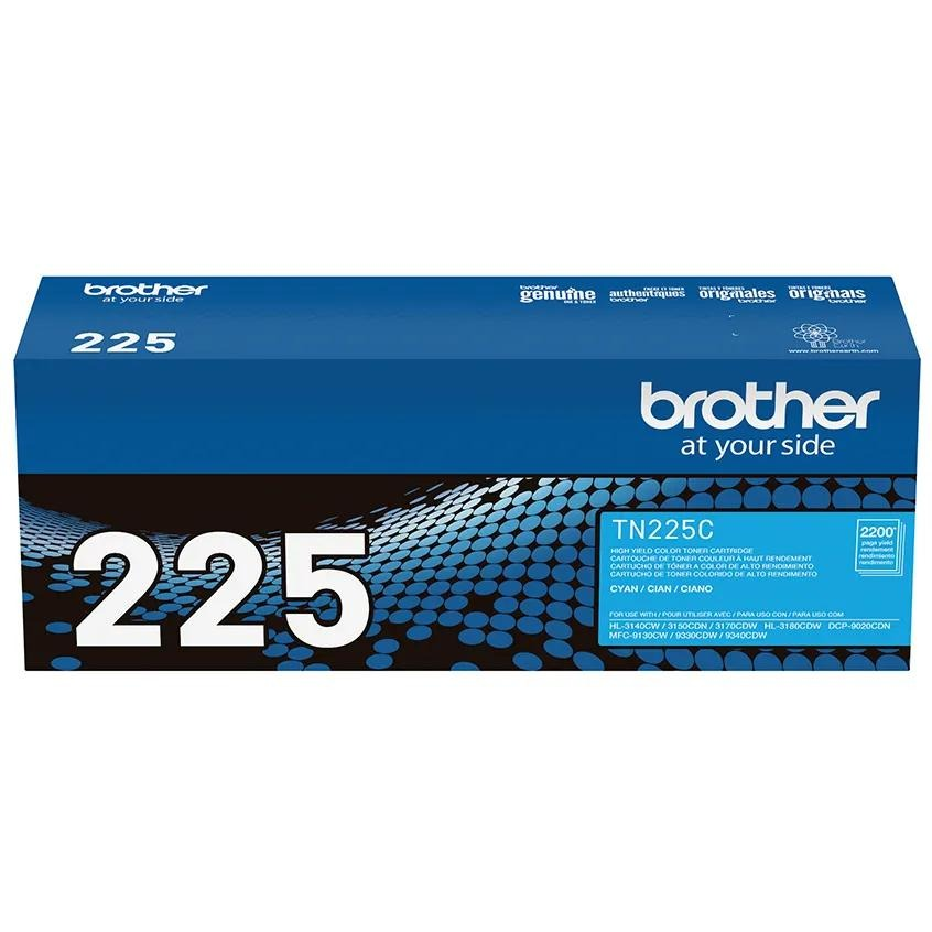 Brother TN225 Cyan High-Yield Toner Cartridge (TN225C) — genuine Brother original, factory sealed box